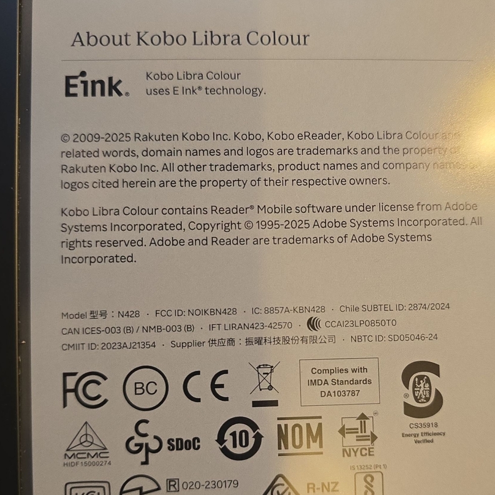 Kobo Libra Colour eReader 7" Glare-Free Colour E Ink Kaleido 3 Display Gray - Picture 7 of 7